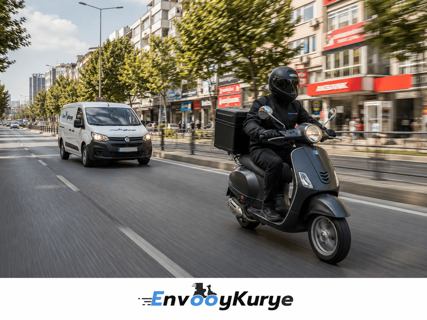 Çekmeköy Alemdağ ve Taşdelen çevresinde okul evrakı teslim eden Envoy Kurye ekibi
